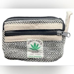 Himalayan Hemp Wallet, Purse. Black & White, THC Free, Eco Friendly